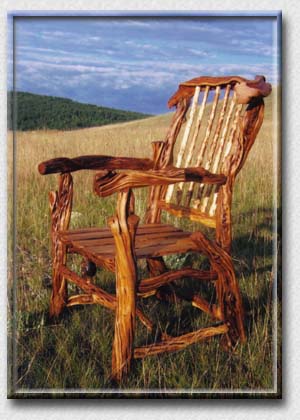 SPIRIT of the WEST, Log Furniture - Juniper Captain's Chair - Beautiful Rustic Log Furniture